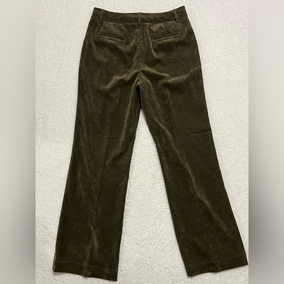 Coldwater Creek Olive Hi Rise, Flat Pile Corduroy Pants with side pockets Sz 12 - Picture 4 of 6